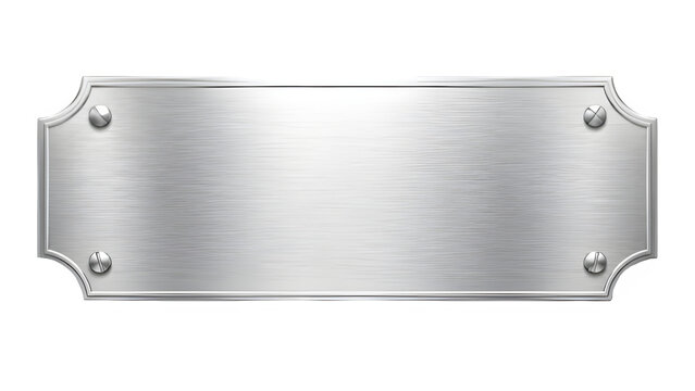 Silver Metal Plate on Transparent Background 