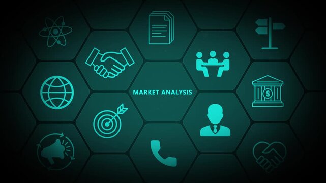 Market Analysis Dashboard Interface Representing Consumer Research, Business Intelligence and Strategic Performance Planning
