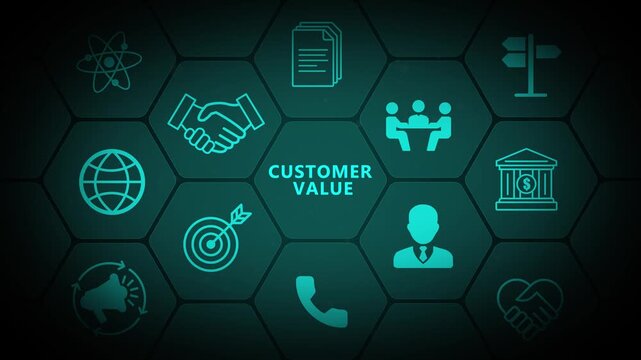 Customer Value Dashboard Interface Representing Consumer Retention, Loyalty Building and Business Growth Strategy