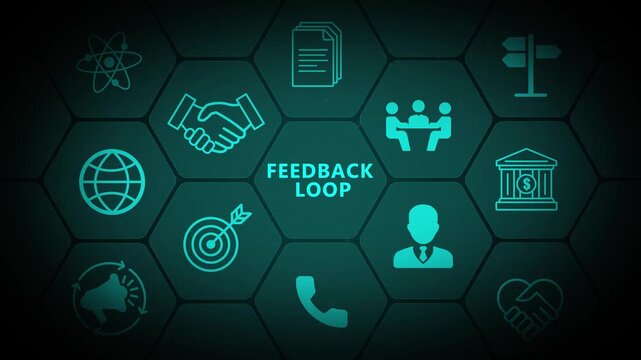 Feedback Loop Dashboard Interface Representing Customer Response, Service Improvement and Business Optimization