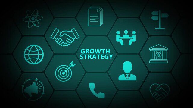 Growth Strategy Dashboard Interface Representing Business Planning, Market Development and Enterprise Expansion