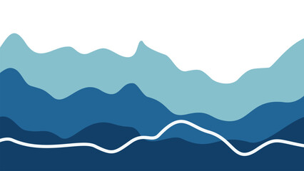 Creative fluid landscape featuring arctic blue and midnight navy waves. Dynamic silver line on abstract liquid shapes, perfect for premium tech branding and modern web header design.  © faizimunir