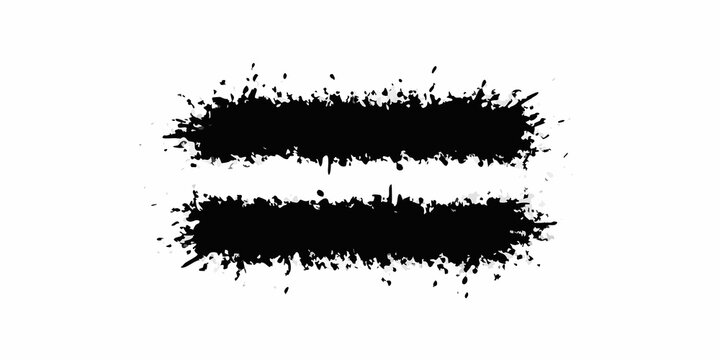 abstract black ink blots with explosive splatters on a white background