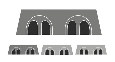 Fototapeta premium Abstract Geometric Tunnel Shapes in Flat Vector Design