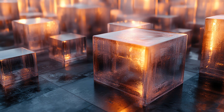 Ice Cube Field Warm Glow