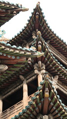 Fototapeta premium The old big sculptures view carved on the hill near Datong city in China for the buddhism reason 