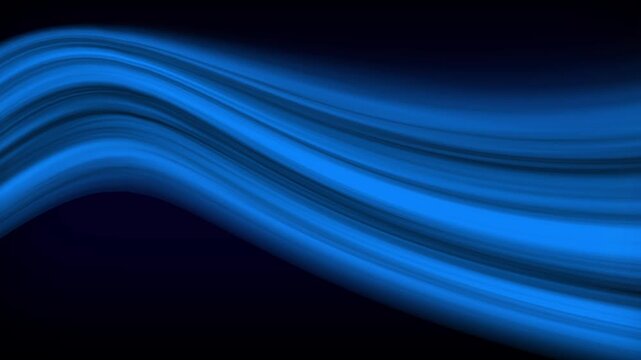 Colorful air flow moving from right to left animation isolated on black background.