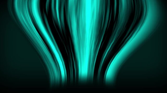Hot air flow from conditioner effect. air light effect with aqua rays. Warm wind waves hot air blowing effect. Abstract directional optical fiber neon lines on black Background. Heat from the heater.