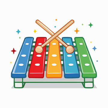 Colorful Toy Xylophone with Mallets