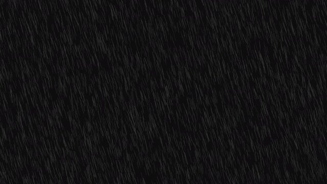 Heavy rain wall falling in front of the camera against black screen. Raindrops splashing. Rain closeup vfx insert. Practical seamlessly loop able footage.