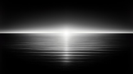 Obraz premium A Black and White Ocean Sunset