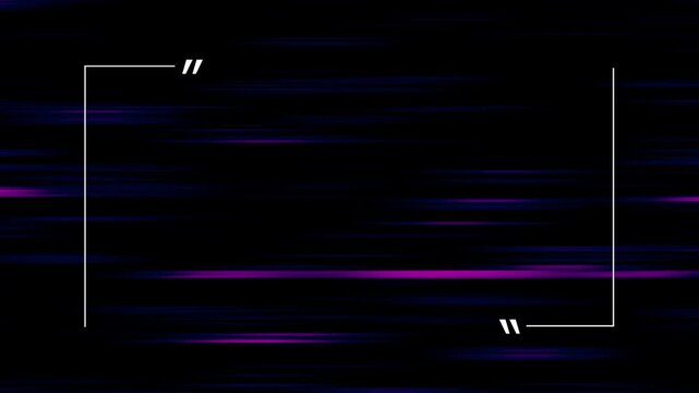 clean quotation title text frame motion graphic with bouncing commas.
