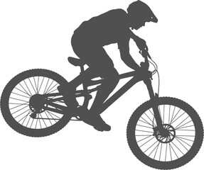 Fototapeta premium Mountain bike rider jumping through the air vector can be editable