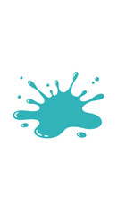Fototapeta premium Turquoise Paint Splash Isolated on White Background, Liquid Droplet Explosion