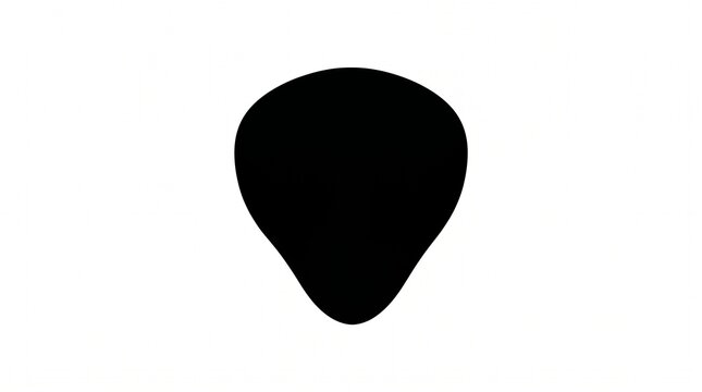 Black guitar pick silhouette with string instrument white background acoustic