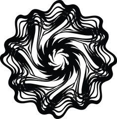 Fototapeta premium Black swirling lines, abstract spiral shape, vector graphic, modern design element, decorative pattern