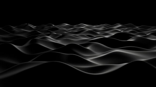 A 3D rendering of a wave-like surface with a gradient effect.