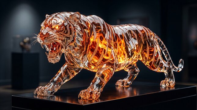 tiger on a black background