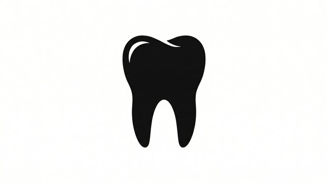 Human molar tooth silhouette icon dental anatomy illustration white background