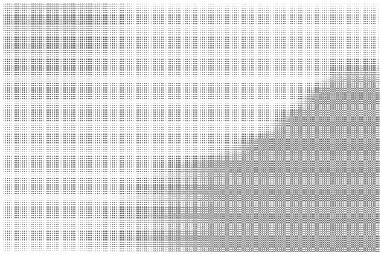 Minimalist monochrome triangle halftone pattern gradient design on white surface texture.