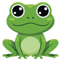 Fototapeta premium Adorable frog cartoon vector illustration design with isolated amphibian character ideal for playful educational and nature themed graphics.