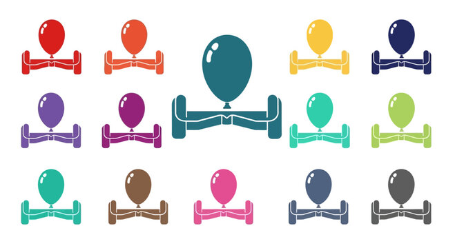 Colorful Hoverboards and Balloons Collection: Fun, Modern Personal Transportation and Celebration Icons