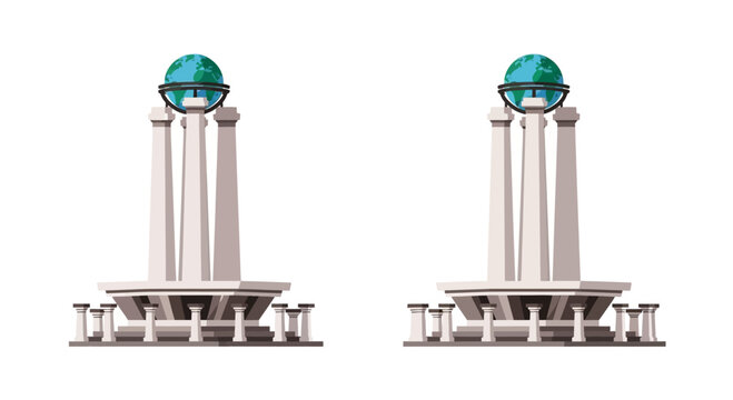 Quezon Memorial Circle Shrine Monument Vector Illustration