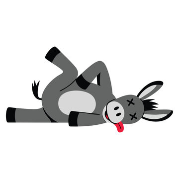 Animal donkey corpse isolated on white background in vector style. Ideal for farm themes, wildlife concepts, and educational illustration projects.