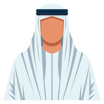 Arab Muslim hat featuring traditional Arabic shemagh khaliji or keffiyeh style. Vector illustration ideal for cultural and heritage themes.