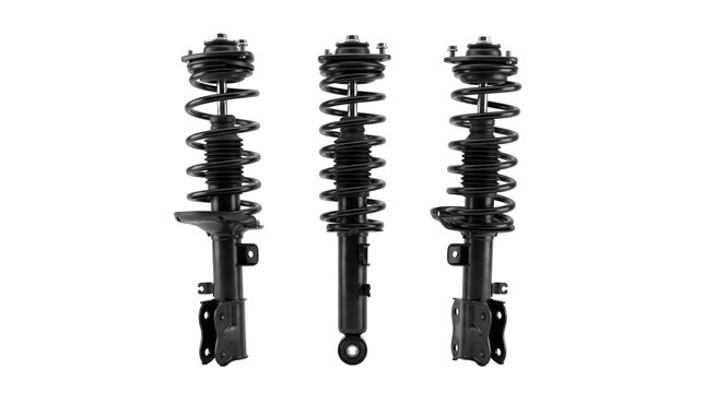 Car suspension strut assembly with coil spring auto repair design asset