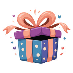 Birthday and Christmas gift with bowtie design. Vector illustration ideal for celebration themes, greeting cards, holiday packaging, and festive visuals. © Nass Studio