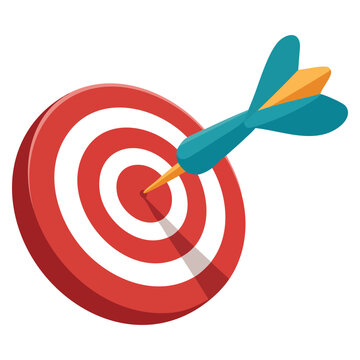 Bullseye with dart and targetboard emoji vector illustration isolated on white background. Perfect for goal, success and target themed graphics.