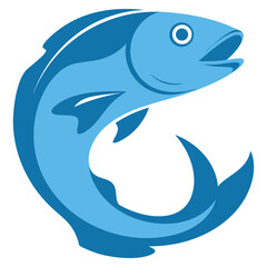 Fototapeta premium Calm fish wave illustration conveying movement, balance and coastal inspiration with gentle energy and modern simplicity aesthetics for creative visual projects.