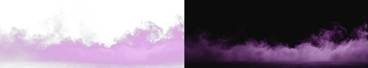 Realistic neon magic waves texture set, atmospheric glowing energy line streaks and cinematic fluid purple and blue sparkle dust path on contrast backgrounds © Maxim