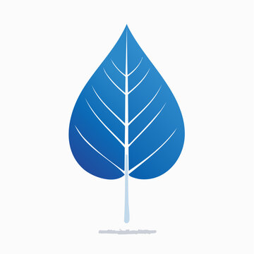 Blue leaf icon with white veins