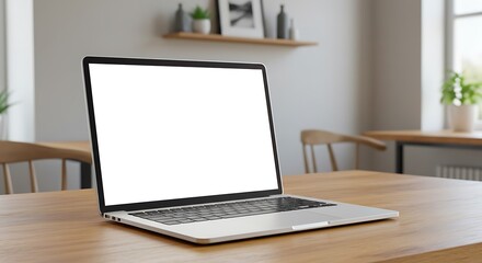 Fototapeta premium Laptop Mockup: Modern Workspace Serenity