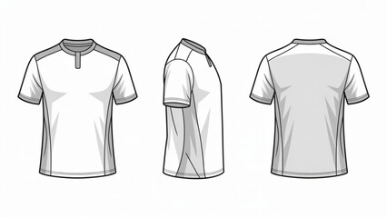 Fototapeta premium White Sports Jersey Design Template – Minimal Athletic Shirt Mockup Vector Set