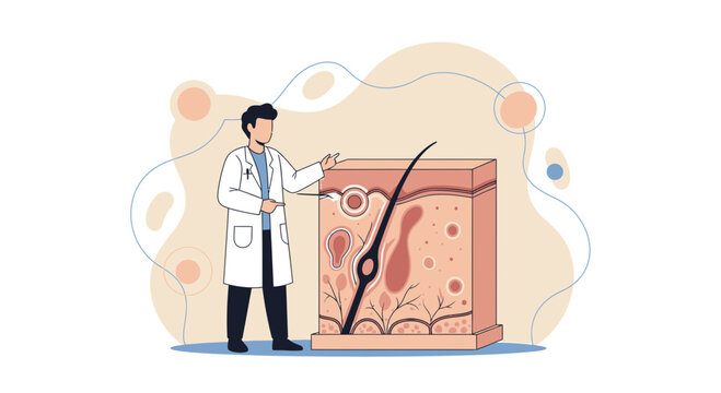 Dermatologist Explains Skin Layer Anatomy with Hair Follicle and Sebaceous Gland