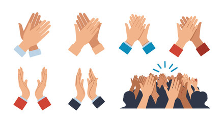 Fototapeta premium Clapping Hands and Applause Icons Collection