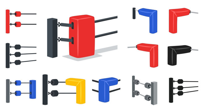 Boxing Ring Corner Post and Ropes Collection