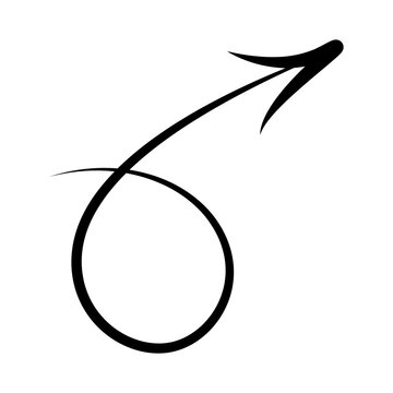 Curved arrow icon with circular path