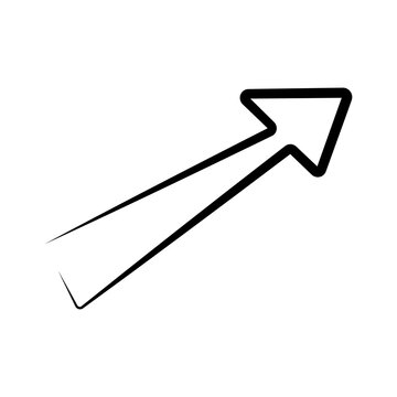 Abstract curved arrow with artistic design