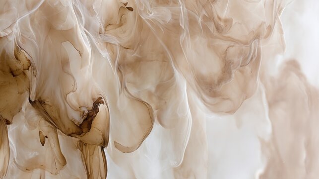 Abstract Artwork: Brown and White Swirls and Flows