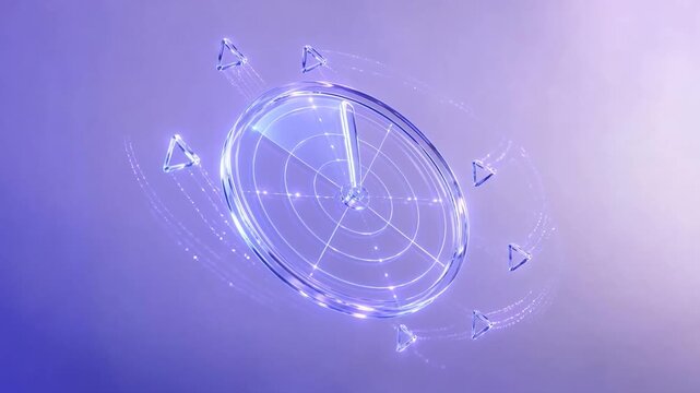 Glass Radar Disk Scanning Triangle Fragments 3D Render