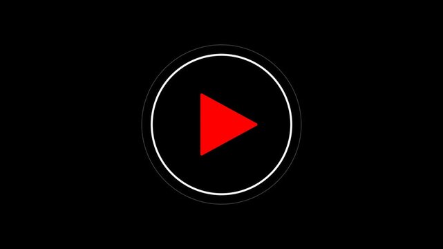 Play Button Icon Animation on Black Background