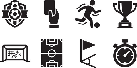 Football Sports Equipment Icon Vector Bundle © Juhi