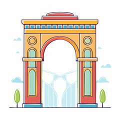 Fototapeta premium Stylized Archway Illustration
