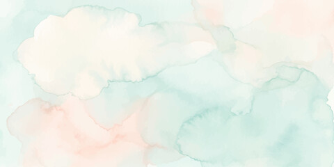 Fototapeta premium Abstract watercolor blue sky background with colorful smoke, soft clouds, cloudscape, and airy nature atmosphere
