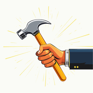 Hand Holding a Hammer