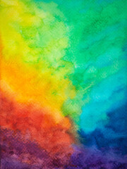 Fototapeta premium abstract colorful green forest magic wild rainbow wood art watercolor painting illustration design blend color template healing energy therapy chakra paper texture wallpaper artwork background pattern